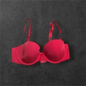 Victoria’s Secret Push-Up Bra 34B Dark Pink Red Lined